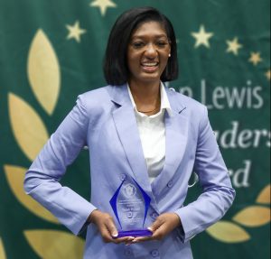 2023 John Lewis Youth Leadership Award Recipient Tariah Hyland poses for picture.